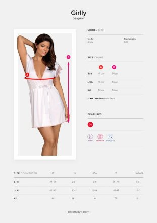 Изящный коротенький пеньюар Girlly 