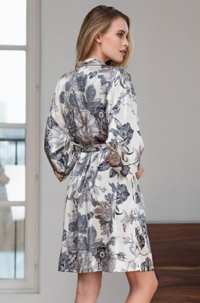 Коротенький шелковый халат-кимоно Letual 