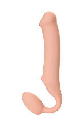 Телесный безремневой страпон Silicone Bendable Strap-On XL 