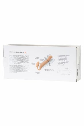 Телесный безремневой страпон Silicone Bendable Strap-On XL 