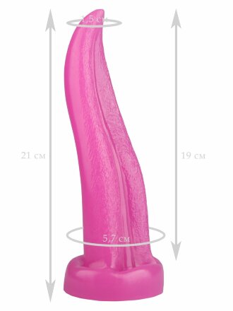 Розовая изогнутая анальная втулка-язык - 21 см. 