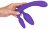 Фиолетовый безремневой страпон с двумя пробками 