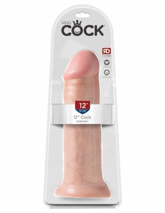 Фаллоимитатор-гигант телесного цвета на присоске 12&quot; Cock - 31 см. 