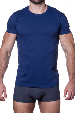Хлопковая мужская футболка с круглым вырезом 