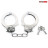 Серебристые металлические наручники на сцепке с ключиками 