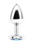 Серебристая анальная пробка со стразом Heart Gem Anal Plug - 7,1 см.