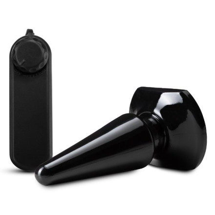 Черная анальная пробка с вибрацией Basic Vibrating Anal Pleaser - 10,2 см. 