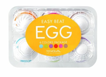 Набор из 6 мастурбаторов-яиц Tenga EGG Strong Sensations с различными рельефом 
