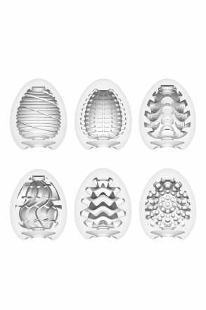 Набор из 6 мастурбаторов-яиц Tenga EGG Strong Sensations с различными рельефом 