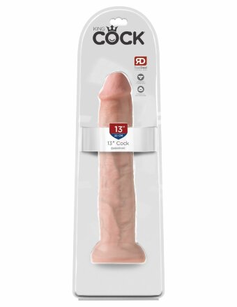 Телесный фаллоимитатор-гигант на присоске 13&quot; Cock - 33 см. 