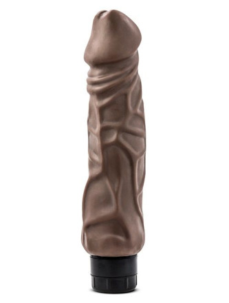 Коричневый вибратор-реалистик Hard On Vibrating 9  Dildo - 22,8 см. 