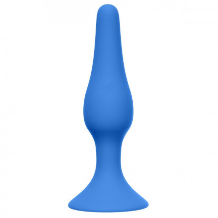 Синяя анальная пробка Slim Anal Plug Large - 12,5 см. 
