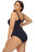 Совместный купальник plus size из ткани в рубчик 