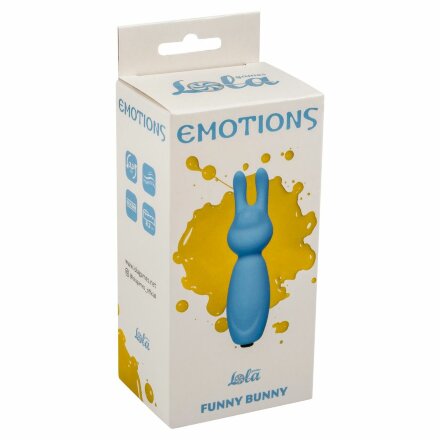 Голубой мини-вибратор Emotions Funny Bunny