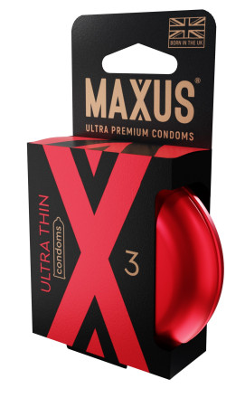 Ультратонкие презервативы в железном кейсе MAXUS Sensitive - 3 шт. 