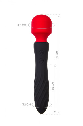 Черно-красный двусторонний вибромассажер Black&amp;Red - 21 см. 