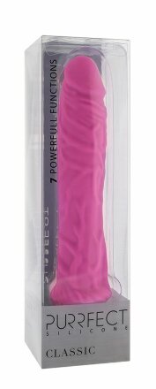 Розовый вибратор-реалистик PURRFECT SILICONE CLASSIC 8.5INCH PINK - 21,5 см. 