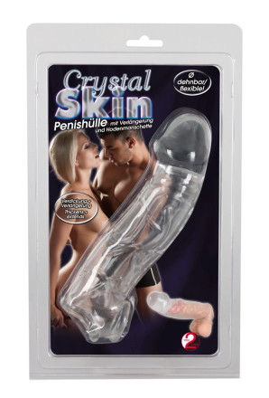 Прозрачная насадка на пенис с фиксацией Crystal Skin 