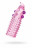 Гелевая розовая насадка с шариками, шипами и усиком - 11 см.