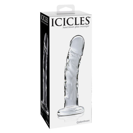 Прозрачный стеклянный фаллоимитатор Icicles №62 - 16,5 см. 