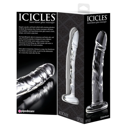 Прозрачный стеклянный фаллоимитатор Icicles №62 - 16,5 см. 