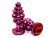 Фиолетовая фигурная пробка с красным кристаллом - 7,3 см. 