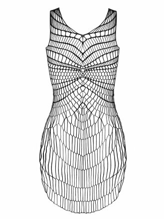 Оригинальное сетчатое платье с разрезами по бокам 