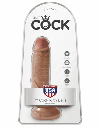 Фаллоимитатор-мулат с мошонкой 7&quot; Cock with Balls - 19,4 см. 