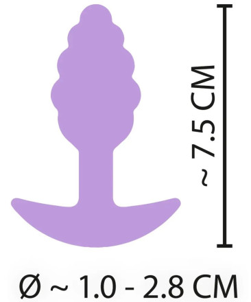 Фиолетовая анальная втулка Mini Butt Plug - 7,5 см. 