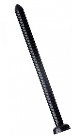 Черный анальный стимулятор-гигант Hosed Ribbed Anal Snake Dildo - 50,8 см. 