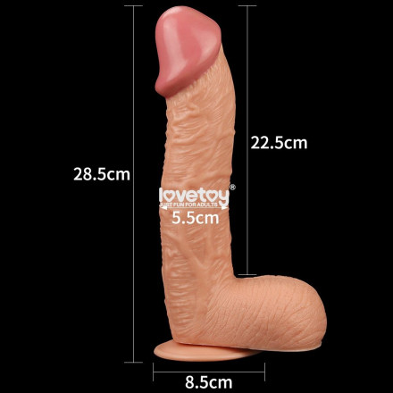 Фаллоимитатор-гигант на присоске - 26,7 см. 
