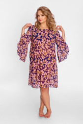 Пляжное платье из вуали с цветочным принтом
