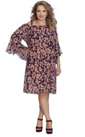 Пляжное платье из вуали с цветочным принтом 