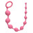 Розовая анальная цепочка Long Pleasure Chain - 35 см. 