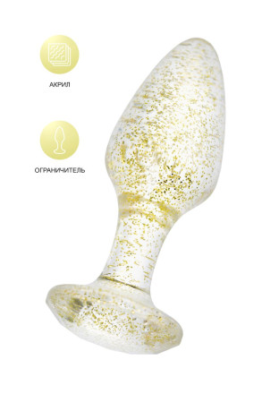 Золотистая акриловая анальная втулка - 8 см. 