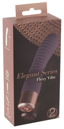 Фиолетовый вибратор с ребрышками Elegant Flexy Vibe - 15 см. 