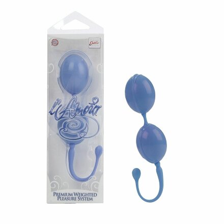 Голубые каплевидные вагинальные шарики L&#039;amour Premium Weighted Pleasure System