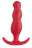 Красная анальная пробка с волнообразным рельефом - 13 см. 
