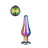Радужная анальная пробка с кристаллом Coloured Pleasure Plug S - 9 см. 