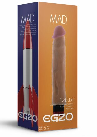 Реалистичный мультискоростной вибратор без мошонки Mad Rocket - 23 см. 