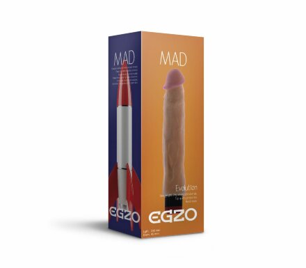 Реалистичный мультискоростной вибратор без мошонки Mad Rocket - 23 см. 
