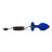 Синяя вибропробка Vibrating Jewel Plug L/XL - 11 см. 