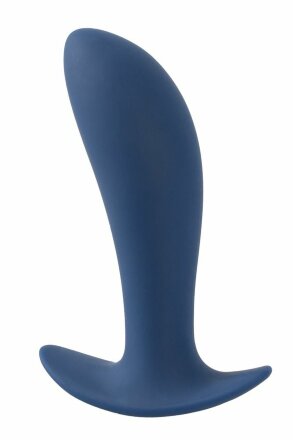 Синяя анальная втулка с вибрацией Vibrating Butt Plug - 12 см. 