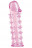 Гелевая розовая насадка на фаллос с шипами - 12 см. 