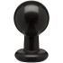 Круглая черная анальная пробка Classic Round Butt Plugs Large - 12,1 см.