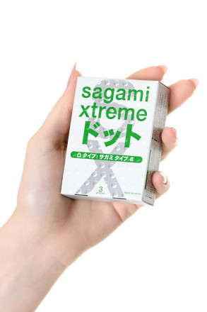 Презервативы Sagami Xtreme SUPER DOTS с точками - 3 шт.