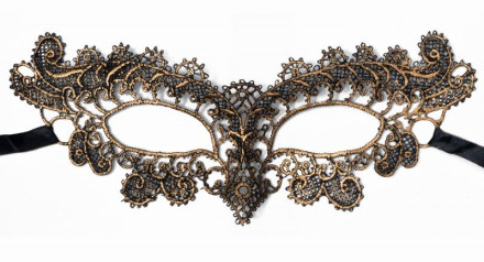 Изысканная золотистая женская карнавальная маска 