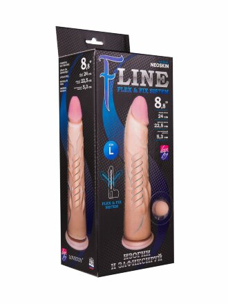 Реалистичный фаллоимитатор на присоске F LINE - 24 см. 