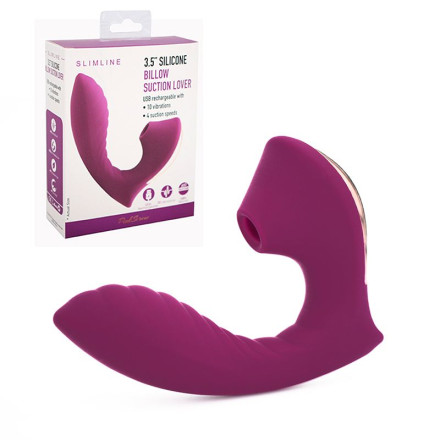 Фиолетовый вибромассажёр с вакуумной стимуляцией Vaginal &amp; Suction Lover 