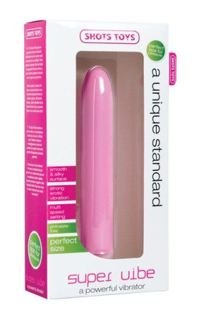 Розовый классический вибратор Super Vibe - 17,2 см. 